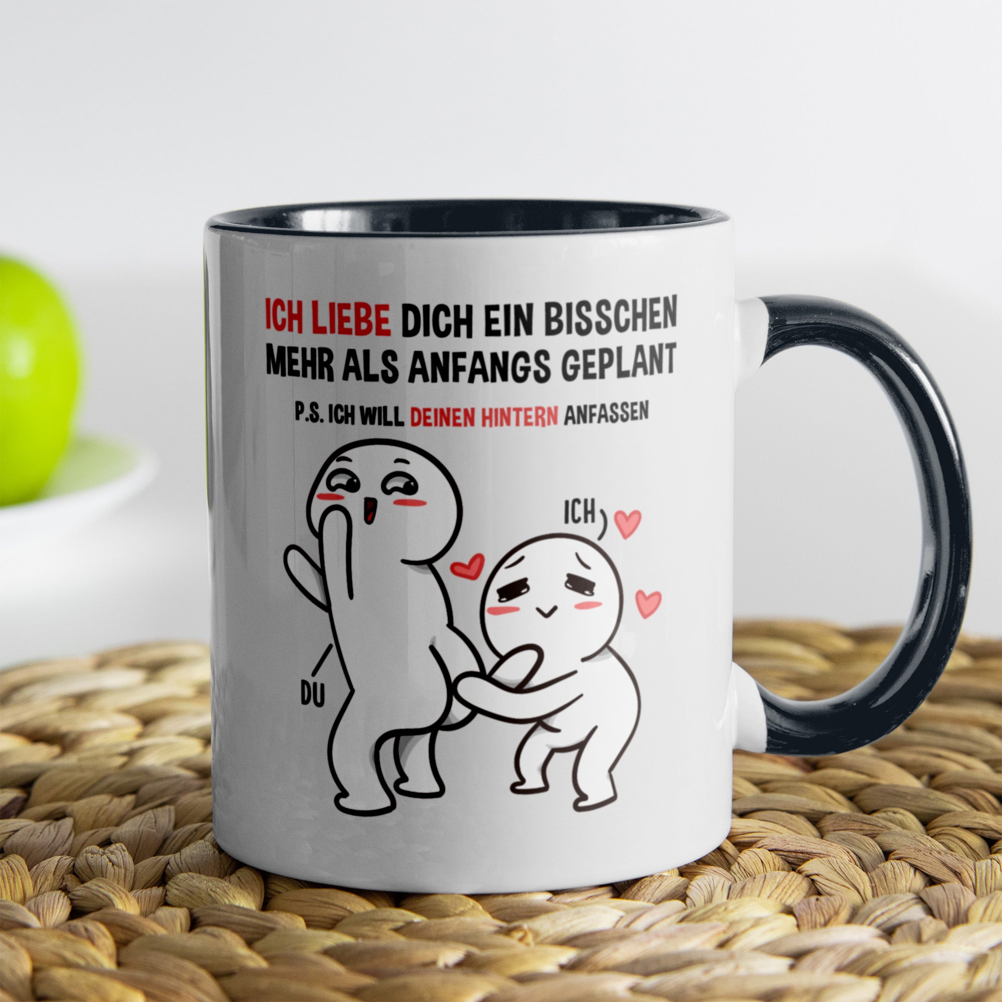 22Feels® Pärchen Geschenk zum Jahrestag, Hochzeitstag, Valentinstag etc. - Tasse mit Spruch (Weiss-Schwarz, 320ml)-TwoTone Tasse Weiss-Schwarz 320ml-22Feels