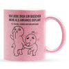 22Feels® Pärchen Geschenk zum Jahrestag, Hochzeitstag, Valentinstag etc. - Glitzertasse mit Spruch (Pink, 320ml)-Glitzertasse Pink 320ml-22Feels