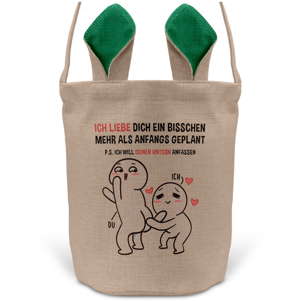 22Feels® Männer Frauen Osterkorb Ehefrau Ehemann Freund Freundin Ostern mit Henkel Ostergeschenk Tragetasche Ostern Deko Osternest Körbchen Hasenohren (Beige/Grün)-Ostern Tragetasche-22Feels