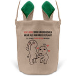 22Feels® Männer Frauen Osterkorb Ehefrau Ehemann Freund Freundin Ostern mit Henkel Ostergeschenk Tragetasche Ostern Deko Osternest Körbchen Hasenohren (Beige/Grün)-Ostern Tragetasche-22Feels