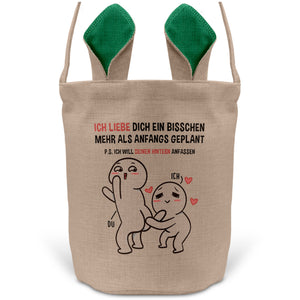22Feels® Männer Frauen Osterkorb Ehefrau Ehemann Freund Freundin Ostern mit Henkel Ostergeschenk Tragetasche Ostern Deko Osternest Körbchen Hasenohren (Beige/Grün)-Ostern Tragetasche-22Feels