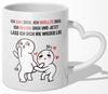 22Feels® Paar Geschenk zum Jahrestag, Hochzeitstag, Valentinstag etc. - Tasse mit Spruch: Ich sah dich (Herzhenkel, Weiss, 320ml)-Tasse Weiss Herzhenkel 320ml-22Feels