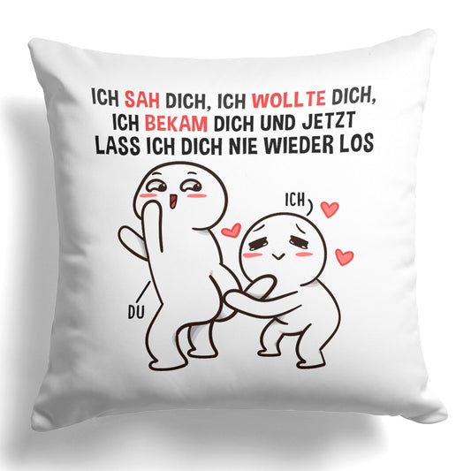 22Feels® Paar Geschenk zum Jahrestag, Valentinstag, Hochzeitstag etc. - Kissen mit Spruch (Weiss 40x40cm)-Kissen Weiss 40x40-22Feels