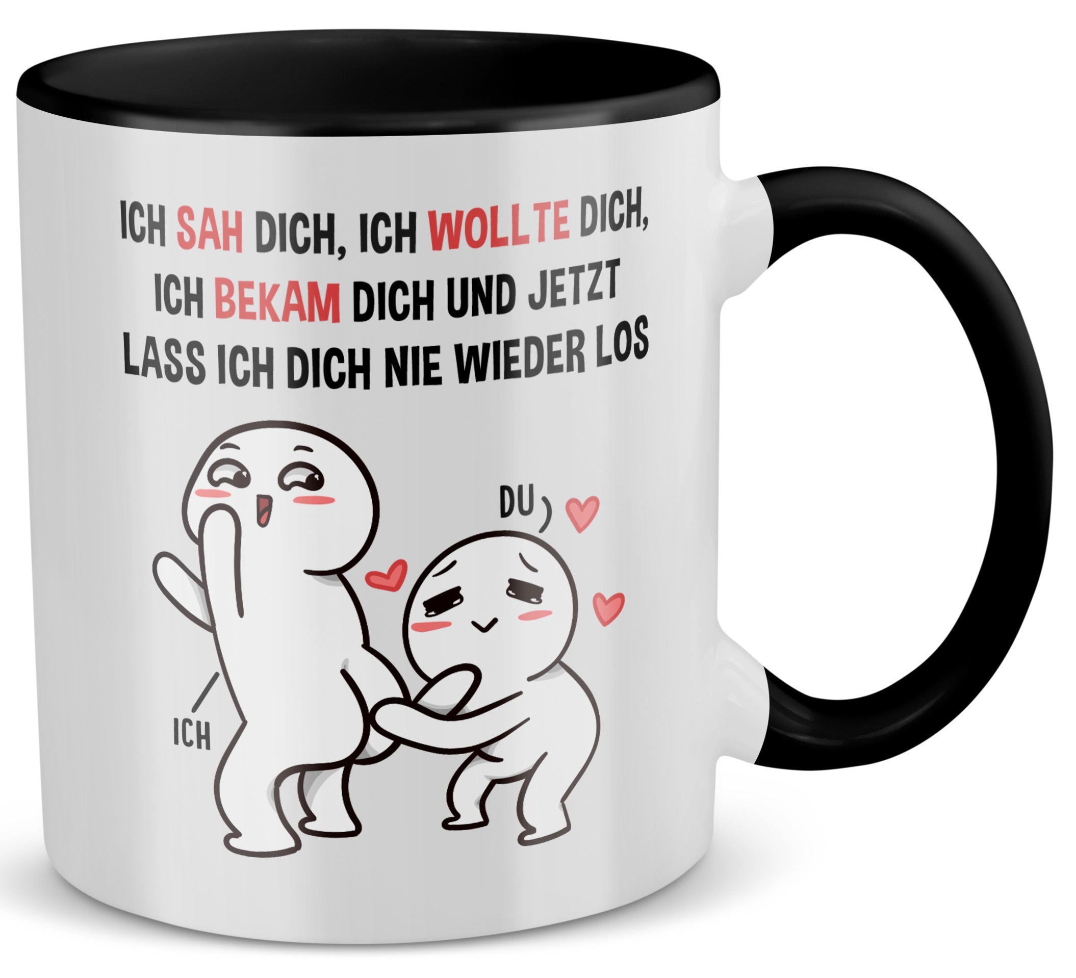 22Feels® Pärchen Geschenk zum Jahrestag, Hochzeitstag, Valentinstag etc. - Tasse mit Spruch (Weiss-Schwarz, 320ml)-TwoTone Tasse Weiss-Schwarz 320ml-22Feels