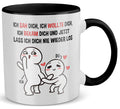 22Feels® Pärchen Geschenk zum Jahrestag, Hochzeitstag, Valentinstag etc. - Tasse mit Spruch (Weiss-Schwarz, 320ml)-TwoTone Tasse Weiss-Schwarz 320ml-22Feels