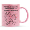 22Feels® Pärchen Geschenk zum Jahrestag, Hochzeitstag, Valentinstag etc. - Glitzertasse mit Spruch (Pink, 320ml)-Glitzertasse Pink 320ml-22Feels