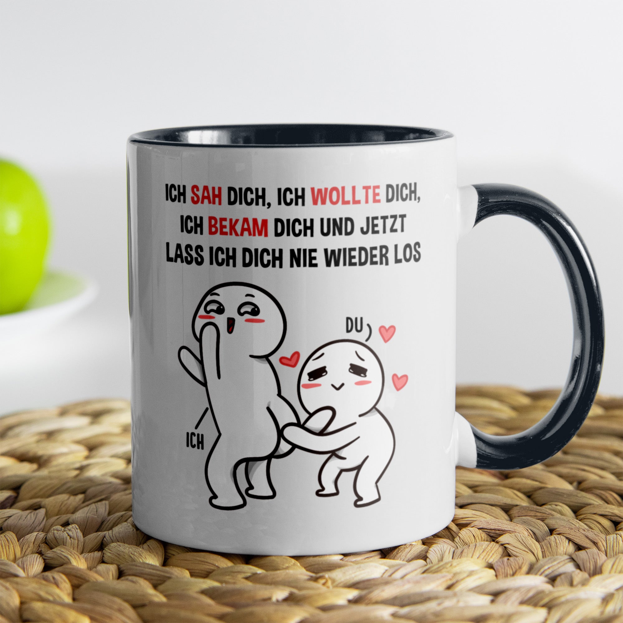 22Feels® Pärchen Geschenk zum Jahrestag, Hochzeitstag, Valentinstag etc. - Tasse mit Spruch (Weiss-Schwarz, 320ml)-TwoTone Tasse Weiss-Schwarz 320ml-22Feels