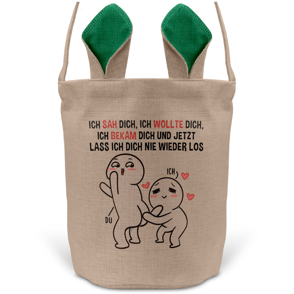 22Feels® Männer Frauen Osterkorb Ehefrau Ehemann Freund Freundin Ostern mit Henkel Ostergeschenk Tragetasche Ostern Deko Osternest Körbchen Hasenohren (Beige/Grün)-Ostern Tragetasche-22Feels