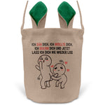 22Feels® Männer Frauen Osterkorb Ehefrau Ehemann Freund Freundin Ostern mit Henkel Ostergeschenk Tragetasche Ostern Deko Osternest Körbchen Hasenohren (Beige/Grün)-Ostern Tragetasche-22Feels