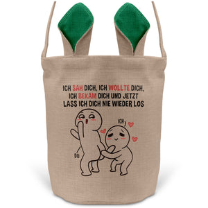 22Feels® Männer Frauen Osterkorb Ehefrau Ehemann Freund Freundin Ostern mit Henkel Ostergeschenk Tragetasche Ostern Deko Osternest Körbchen Hasenohren (Beige/Grün)-Ostern Tragetasche-22Feels