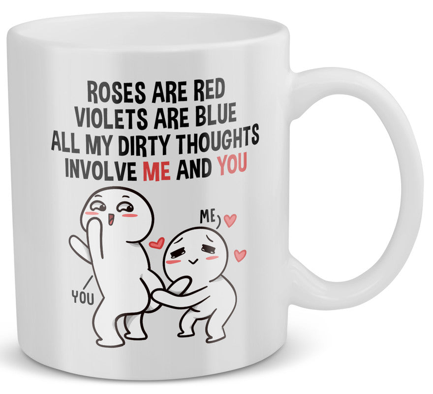 22Feels® Geschenk für Paare - Tasse mit Spruch: Roses Are Red (Weiss, 320ml)-Weisse Tasse 320ml-22Feels