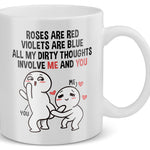 22Feels® Geschenk für Paare - Tasse mit Spruch: Roses Are Red (Weiss, 320ml)-Weisse Tasse 320ml-22Feels