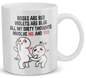 22Feels® Geschenk für Paare - Tasse mit Spruch: Roses Are Red (Weiss, 320ml)-Weisse Tasse 320ml-22Feels