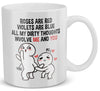 22Feels® Geschenk für Paare - Tasse mit Spruch: Roses Are Red (Weiss, 320ml)-Weisse Tasse 320ml-22Feels