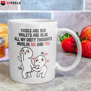 22Feels® Geschenk für Paare - Tasse mit Spruch: Roses Are Red (Weiss, 320ml)-Weisse Tasse 320ml-22Feels
