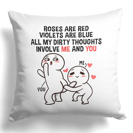 22Feels® Paar Geschenk zum Jahrestag, Valentinstag, Hochzeitstag etc. - Kissen mit Spruch (Weiss 40x40cm)-Kissen Weiss 40x40-22Feels