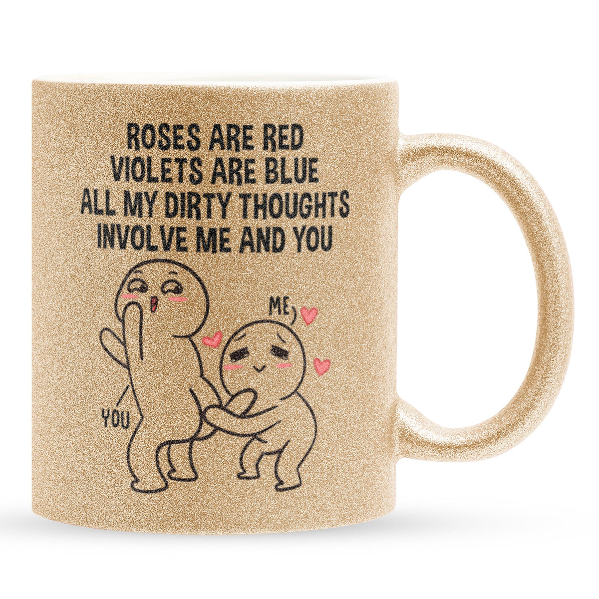 22Feels® Pärchen Geschenk zum Jahrestag, Hochzeitstag, Valentinstag etc. - Glitzertasse mit Spruch (Gold, 320ml)-Glitzertasse Gold 325ml-22Feels