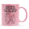 22Feels® Pärchen Geschenk zum Jahrestag, Hochzeitstag, Valentinstag etc. - Glitzertasse mit Spruch (Pink, 320ml)-Glitzertasse Pink 320ml-22Feels
