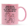 22Feels® Pärchen Geschenk zum Jahrestag, Hochzeitstag, Valentinstag etc. - Glitzertasse mit Spruch (Pink, 320ml)-Glitzertasse Pink 320ml-22Feels