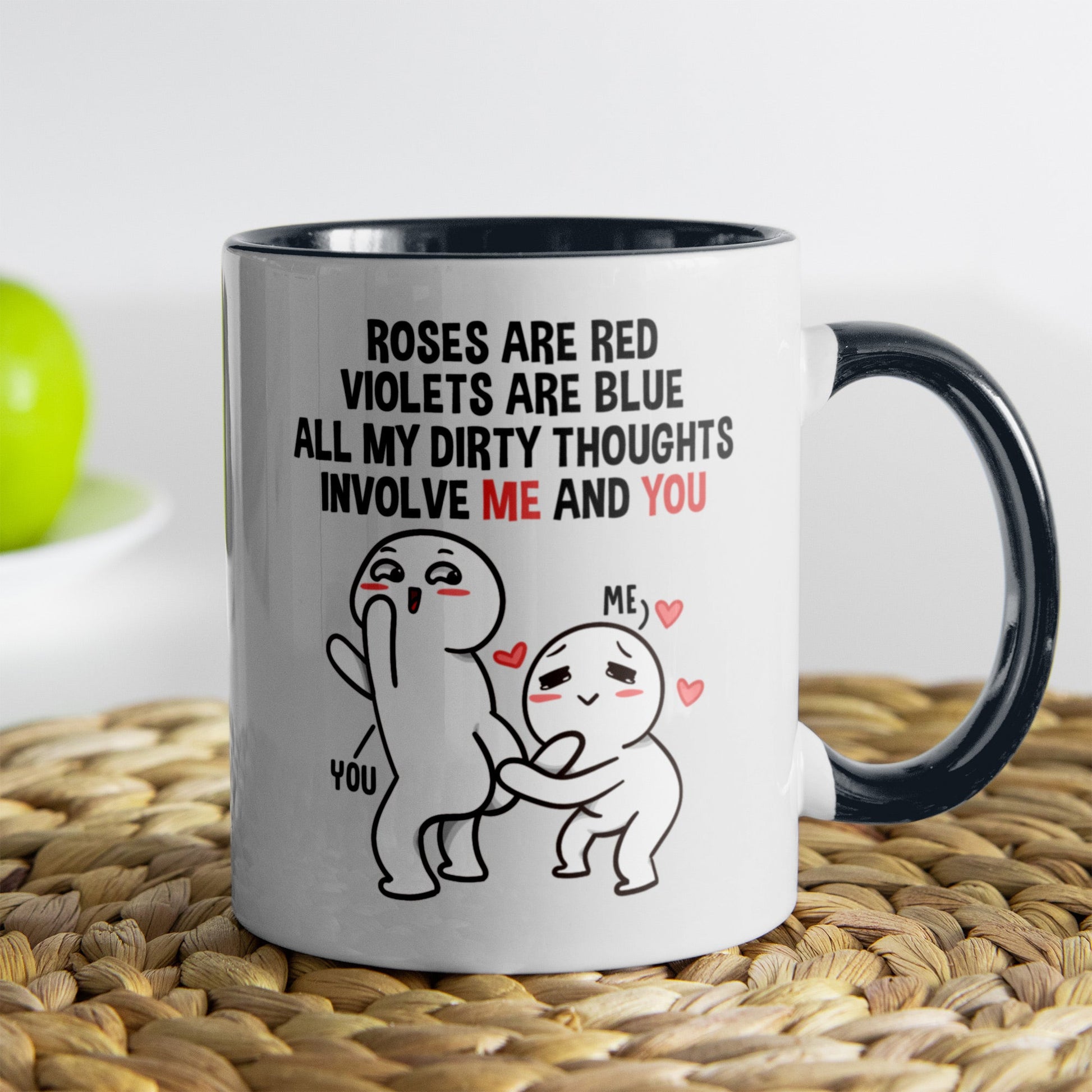 22Feels® Pärchen Geschenk zum Jahrestag, Hochzeitstag, Valentinstag etc. - Tasse mit Spruch (Weiss-Schwarz, 320ml)-TwoTone Tasse Weiss-Schwarz 320ml-22Feels