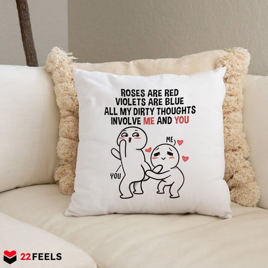 22Feels® Paar Geschenk zum Jahrestag, Valentinstag, Hochzeitstag etc. - Kissen mit Spruch (Weiss 40x40cm)-Kissen Weiss 40x40-22Feels