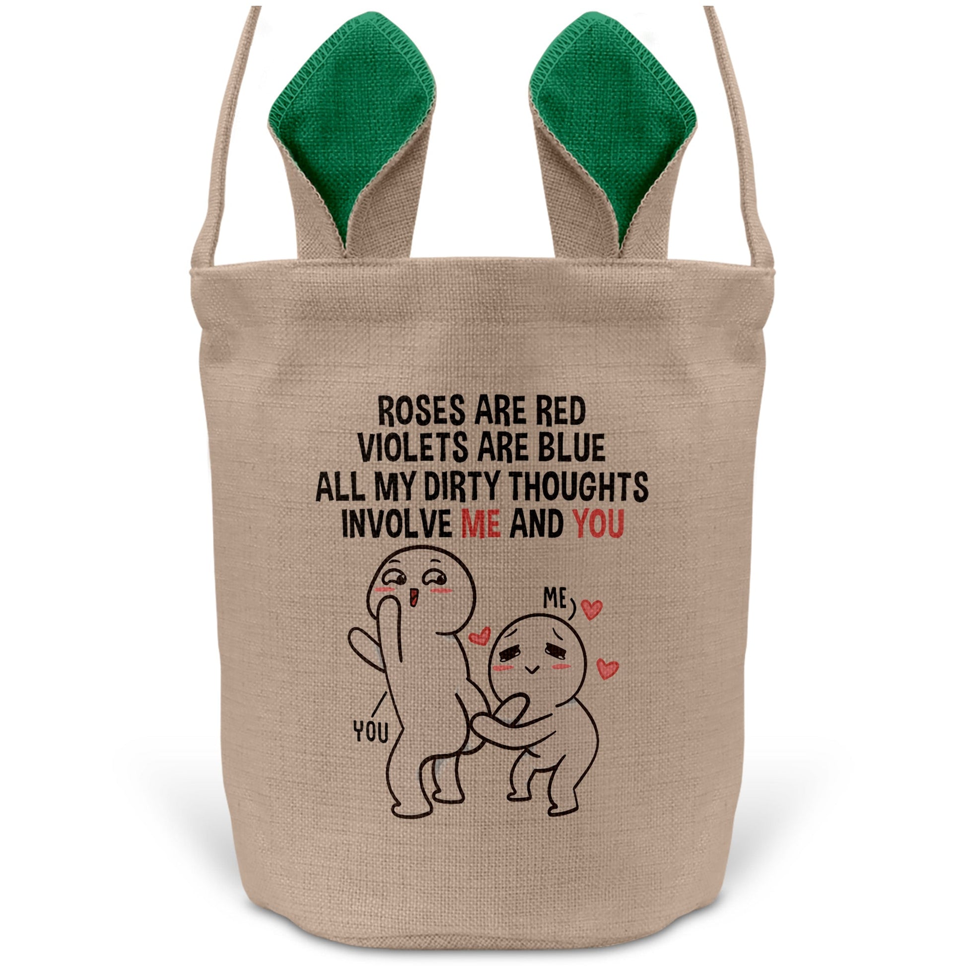 22Feels® Männer Frauen Osterkorb Ehefrau Ehemann Freund Freundin Ostern mit Henkel Ostergeschenk Tragetasche Ostern Deko Osternest Körbchen Hasenohren (Beige/Grün)-Ostern Tragetasche-22Feels