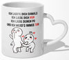 22Feels® Paar Geschenk zum Jahrestag, Hochzeitstag, Valentinstag etc. - Tasse mit Spruch: Ich liebte dich damals (Herzhenkel, Weiss, 320ml)-Tasse Weiss Herzhenkel 320ml-22Feels