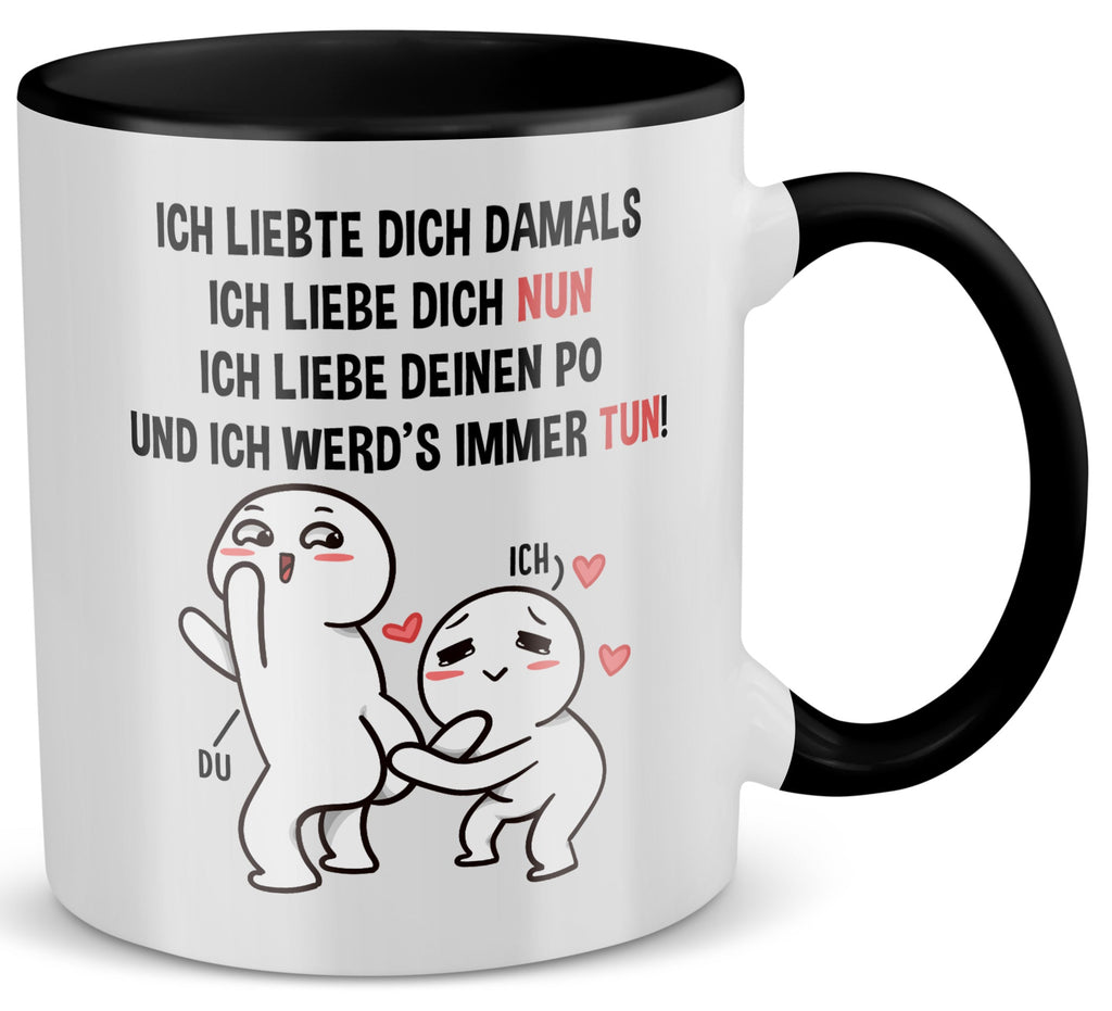 22Feels® Pärchen Geschenk zum Jahrestag, Hochzeitstag, Valentinstag etc. - Tasse mit Spruch (Weiss-Schwarz, 320ml)-TwoTone Tasse Weiss-Schwarz 320ml-22Feels