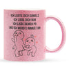 22Feels® Pärchen Geschenk zum Jahrestag, Hochzeitstag, Valentinstag etc. - Glitzertasse mit Spruch (Pink, 320ml)-Glitzertasse Pink 320ml-22Feels