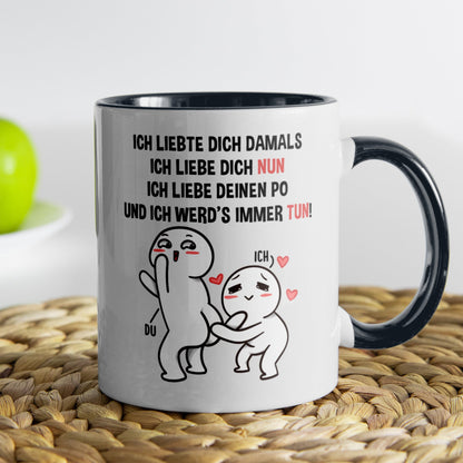 22Feels® Pärchen Geschenk zum Jahrestag, Hochzeitstag, Valentinstag etc. - Tasse mit Spruch (Weiss-Schwarz, 320ml)-TwoTone Tasse Weiss-Schwarz 320ml-22Feels