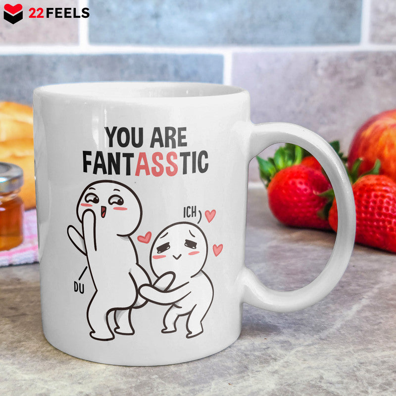 22Feels® Geschenk für Paare - Tasse mit Spruch: You Are Fantasstic (Weiss, 320ml)-Weisse Tasse 320ml-22Feels