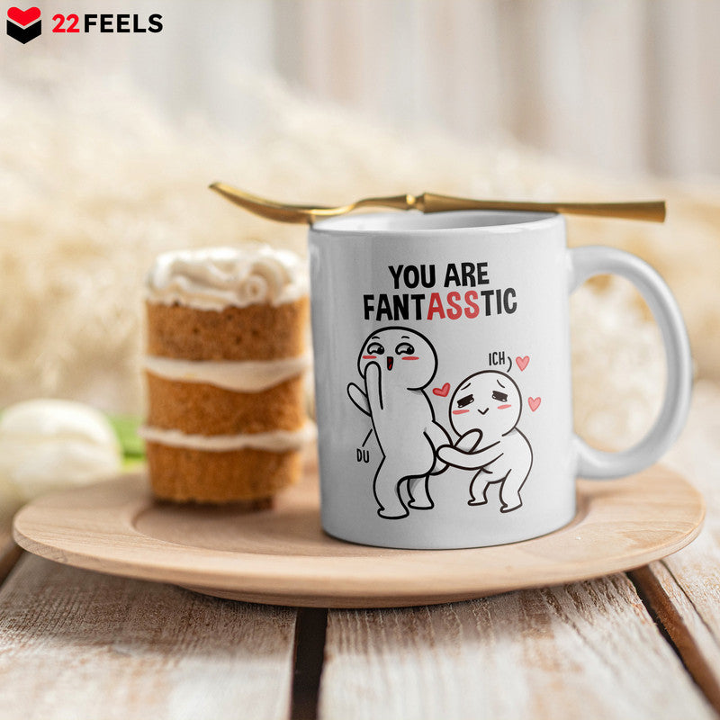 22Feels® Geschenk für Paare - Tasse mit Spruch: You Are Fantasstic (Weiss, 320ml)-Weisse Tasse 320ml-22Feels