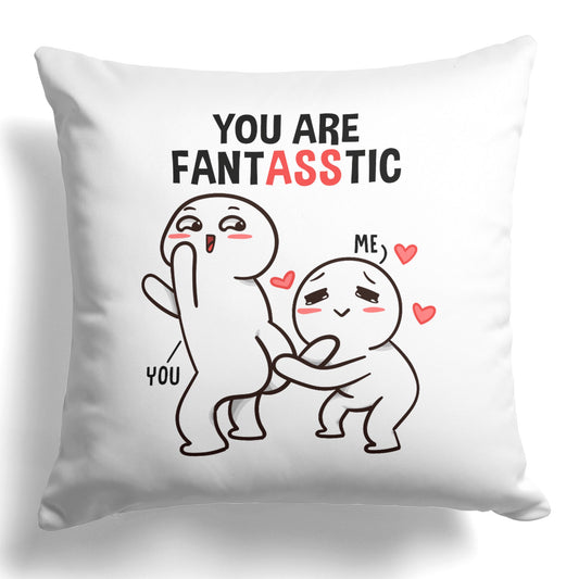 22Feels® Paar Geschenk zum Jahrestag, Valentinstag, Hochzeitstag etc. - Kissen mit Spruch (Weiss 40x40cm)-Kissen Weiss 40x40-22Feels