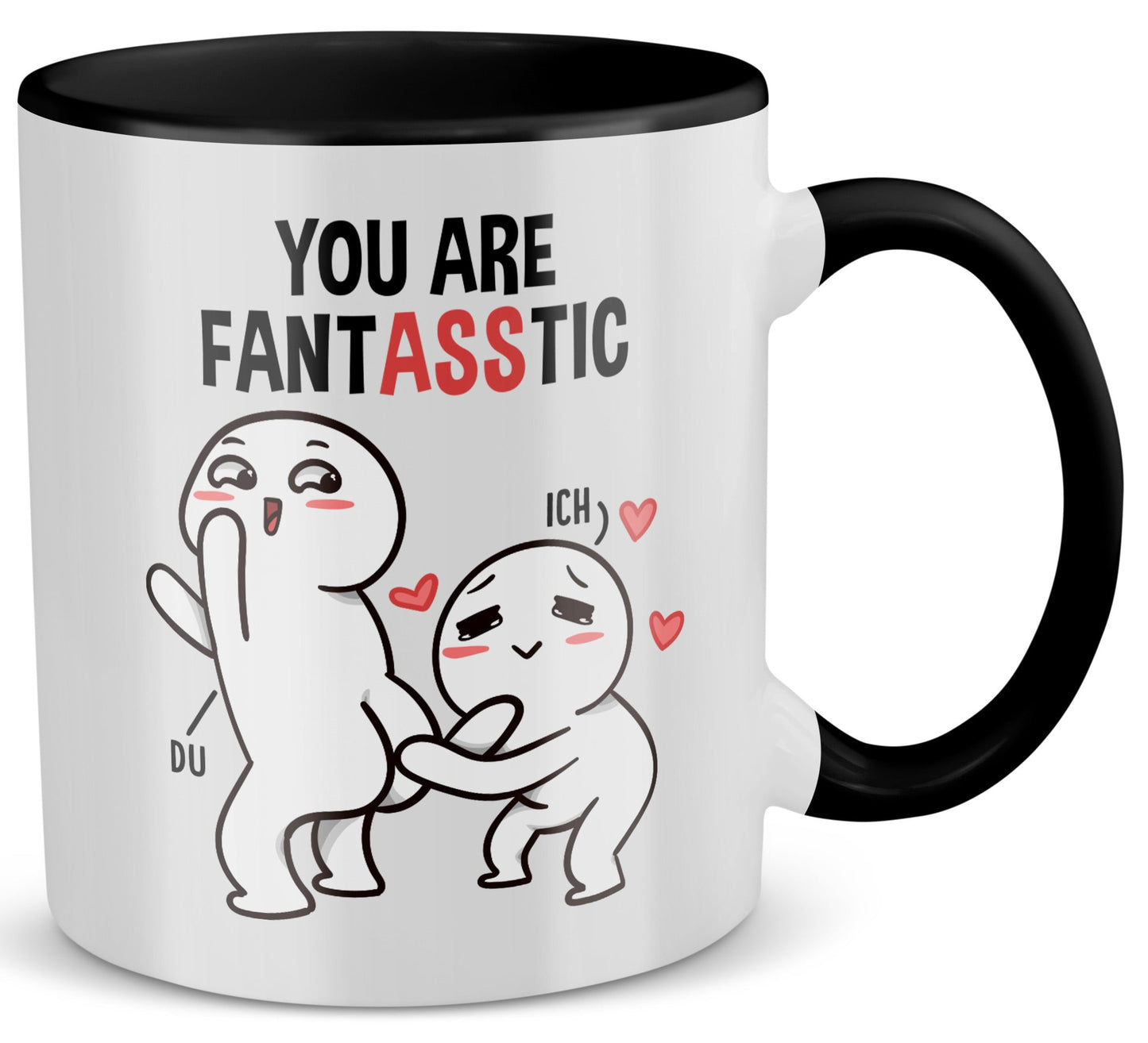 22Feels® Pärchen Geschenk zum Jahrestag, Hochzeitstag, Valentinstag etc. - Tasse mit Spruch (Weiss-Schwarz, 320ml)-TwoTone Tasse Weiss-Schwarz 320ml-22Feels