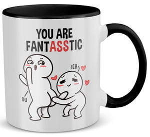 22Feels® Pärchen Geschenk zum Jahrestag, Hochzeitstag, Valentinstag etc. - Tasse mit Spruch (Weiss-Schwarz, 320ml)-TwoTone Tasse Weiss-Schwarz 320ml-22Feels