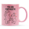 22Feels® Pärchen Geschenk zum Jahrestag, Hochzeitstag, Valentinstag etc. - Glitzertasse mit Spruch (Pink, 320ml)-Glitzertasse Pink 320ml-22Feels