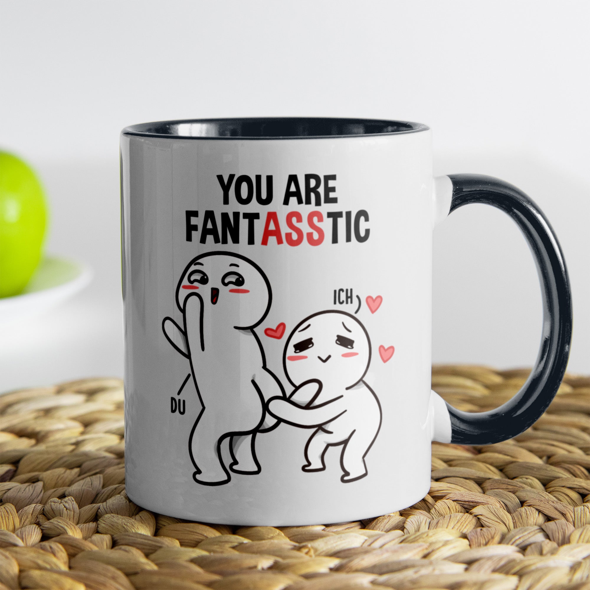 22Feels® Pärchen Geschenk zum Jahrestag, Hochzeitstag, Valentinstag etc. - Tasse mit Spruch (Weiss-Schwarz, 320ml)-TwoTone Tasse Weiss-Schwarz 320ml-22Feels