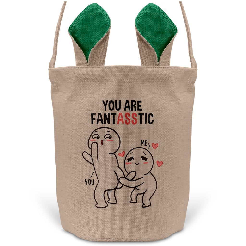 22Feels® Männer Frauen Osterkorb Ehefrau Ehemann Freund Freundin Ostern mit Henkel Ostergeschenk Tragetasche Ostern Deko Osternest Körbchen Hasenohren (Beige/Grün)-Ostern Tragetasche-22Feels