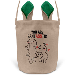 22Feels® Männer Frauen Osterkorb Ehefrau Ehemann Freund Freundin Ostern mit Henkel Ostergeschenk Tragetasche Ostern Deko Osternest Körbchen Hasenohren (Beige/Grün)-Ostern Tragetasche-22Feels