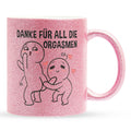 22Feels® Pärchen Geschenk zum Jahrestag, Hochzeitstag, Valentinstag etc. - Glitzertasse mit Spruch (Pink, 320ml)-Glitzertasse Pink 320ml-22Feels