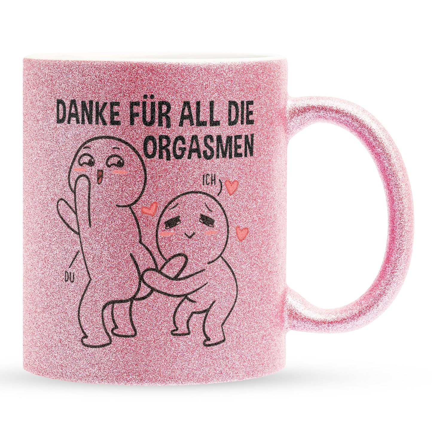 22Feels® Pärchen Geschenk zum Jahrestag, Hochzeitstag, Valentinstag etc. - Glitzertasse mit Spruch (Pink, 320ml)-Glitzertasse Pink 320ml-22Feels