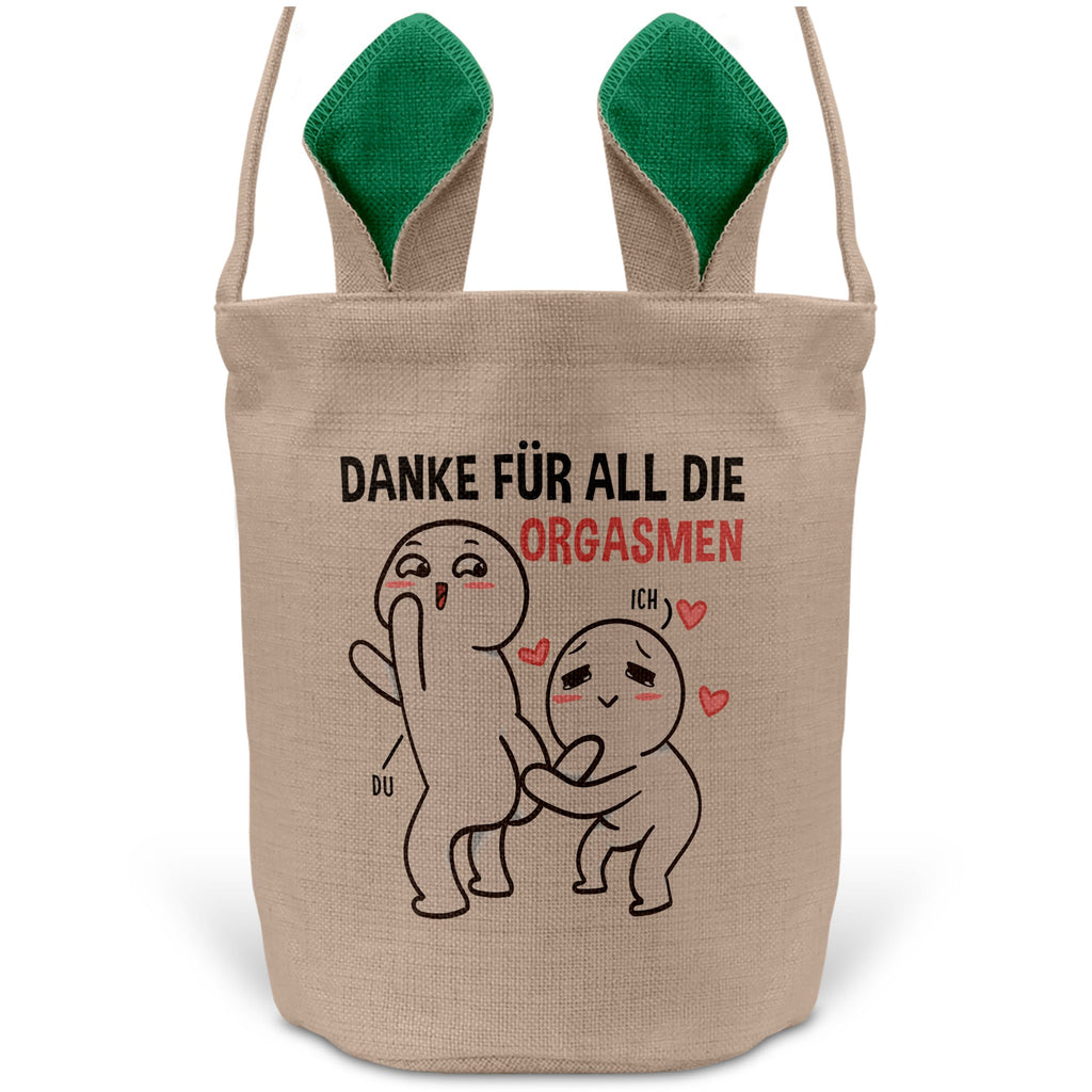 22Feels® Männer Frauen Osterkorb Ehefrau Ehemann Freund Freundin Ostern mit Henkel Ostergeschenk Tragetasche Ostern Deko Osternest Körbchen Hasenohren (Beige/Grün)-Ostern Tragetasche-22Feels