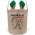 22Feels® Männer Frauen Osterkorb Ehefrau Ehemann Freund Freundin Ostern mit Henkel Ostergeschenk Tragetasche Ostern Deko Osternest Körbchen Hasenohren (Beige/Grün)-Ostern Tragetasche-22Feels