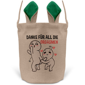 22Feels® Männer Frauen Osterkorb Ehefrau Ehemann Freund Freundin Ostern mit Henkel Ostergeschenk Tragetasche Ostern Deko Osternest Körbchen Hasenohren (Beige/Grün)-Ostern Tragetasche-22Feels