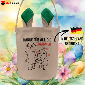 22Feels® Männer Frauen Osterkorb Ehefrau Ehemann Freund Freundin Ostern mit Henkel Ostergeschenk Tragetasche Ostern Deko Osternest Körbchen Hasenohren (Beige/Grün)-Ostern Tragetasche-22Feels