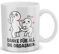 22Feels® Geschenk für Paare - Tasse mit Spruch: Danke Für All Die Orgasmen (Weiss, 320ml)-Weisse Tasse 320ml-22Feels