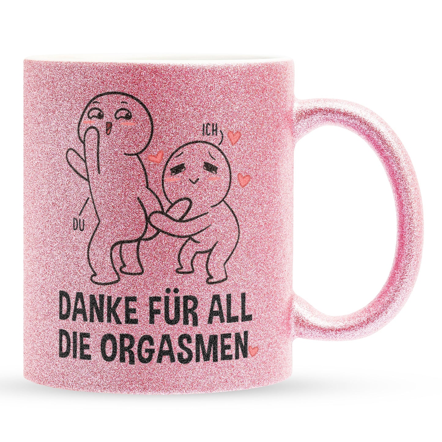 22Feels® Pärchen Geschenk zum Jahrestag, Hochzeitstag, Valentinstag etc. - Glitzertasse mit Spruch (Pink, 320ml)-Glitzertasse Pink 320ml-22Feels