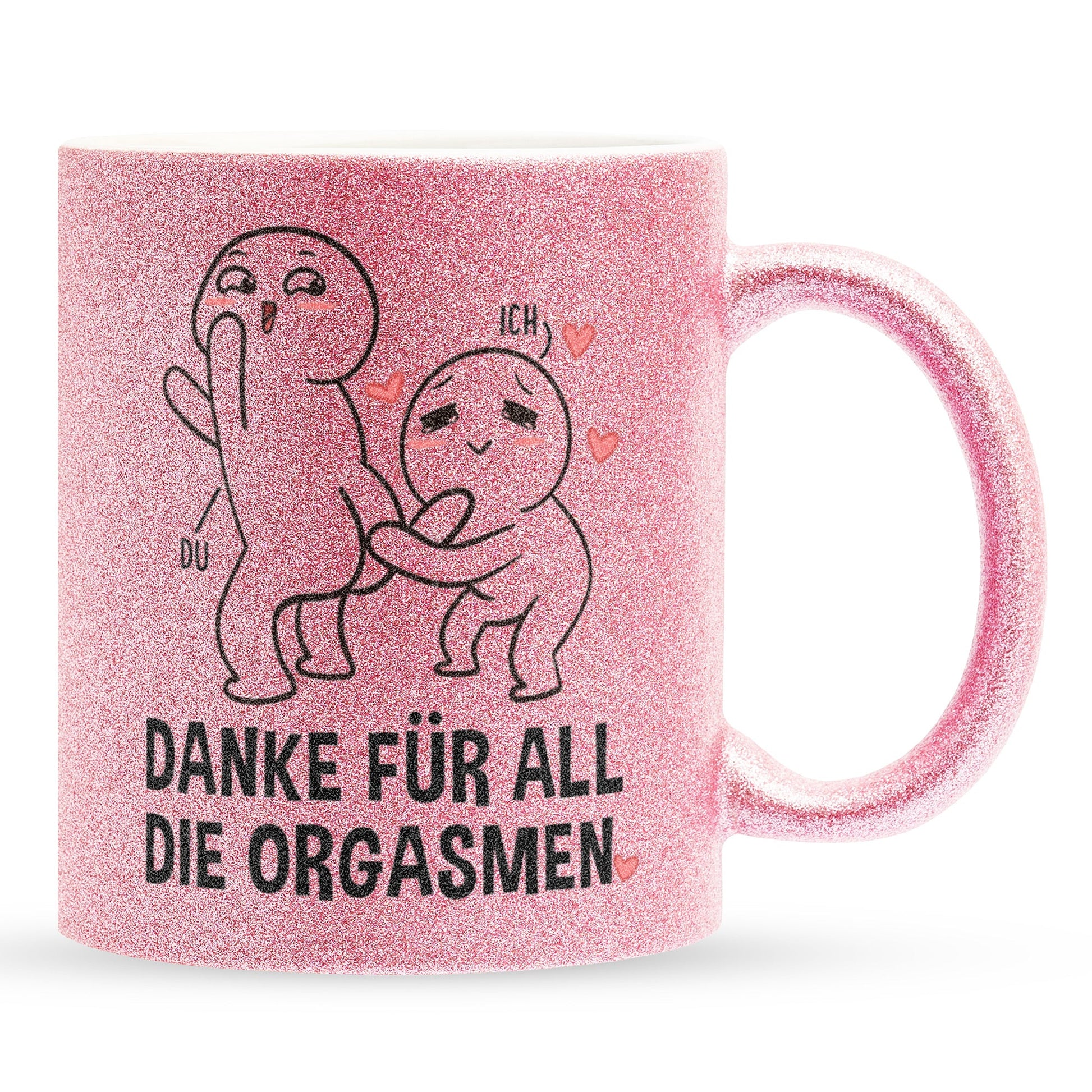 22Feels® Pärchen Geschenk zum Jahrestag, Hochzeitstag, Valentinstag etc. - Glitzertasse mit Spruch (Pink, 320ml)-Glitzertasse Pink 320ml-22Feels