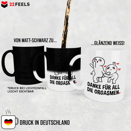 22Feels® Pärchen Geschenk zum Jahrestag, Hochzeitstag, Valentinstag etc. - Zaubertasse mit Spruch (Matt-Schwarz und Weiss, 320ml)-Farbwechsel Tasse Matt 320ml-22Feels