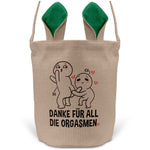 22Feels® Männer Frauen Osterkorb Ehefrau Ehemann Freund Freundin Ostern mit Henkel Ostergeschenk Tragetasche Ostern Deko Osternest Körbchen Hasenohren (Beige/Grün)-Ostern Tragetasche-22Feels